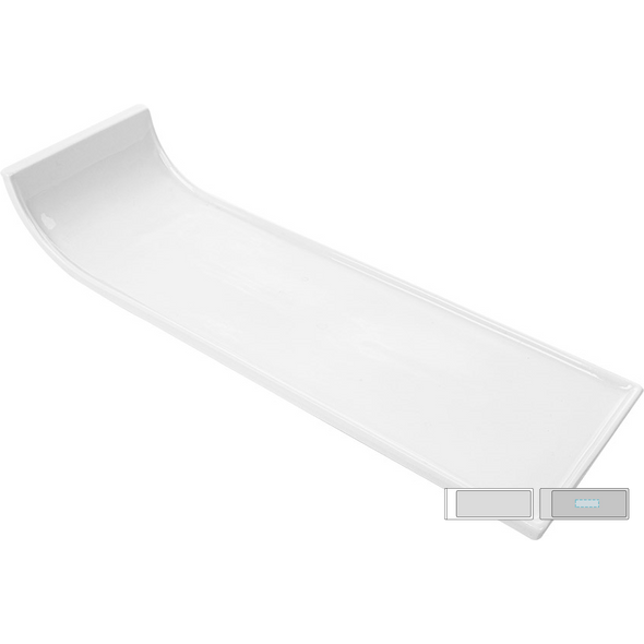 Rektangulära tallrikar med porslinskurva